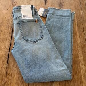 Joe’s Jeans Mid-Rise Boyfriend Heirloom Denim Cuff Raw Hem Sz 26 NWT